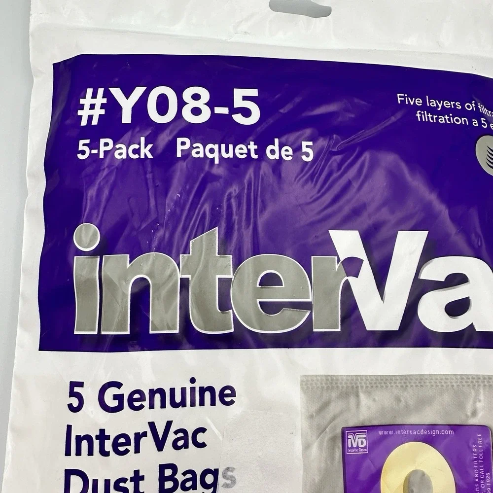 Intervac Y08-5 Replacement Dust‎ Bags 5 Pack OEM Garage Vac Vacuum Bags